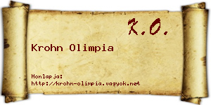 Krohn Olimpia névjegykártya